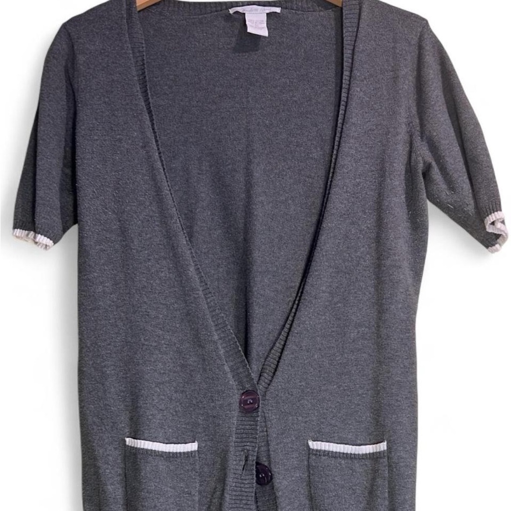 Charlotte Russe Charcoal Cardigan with Button Accents